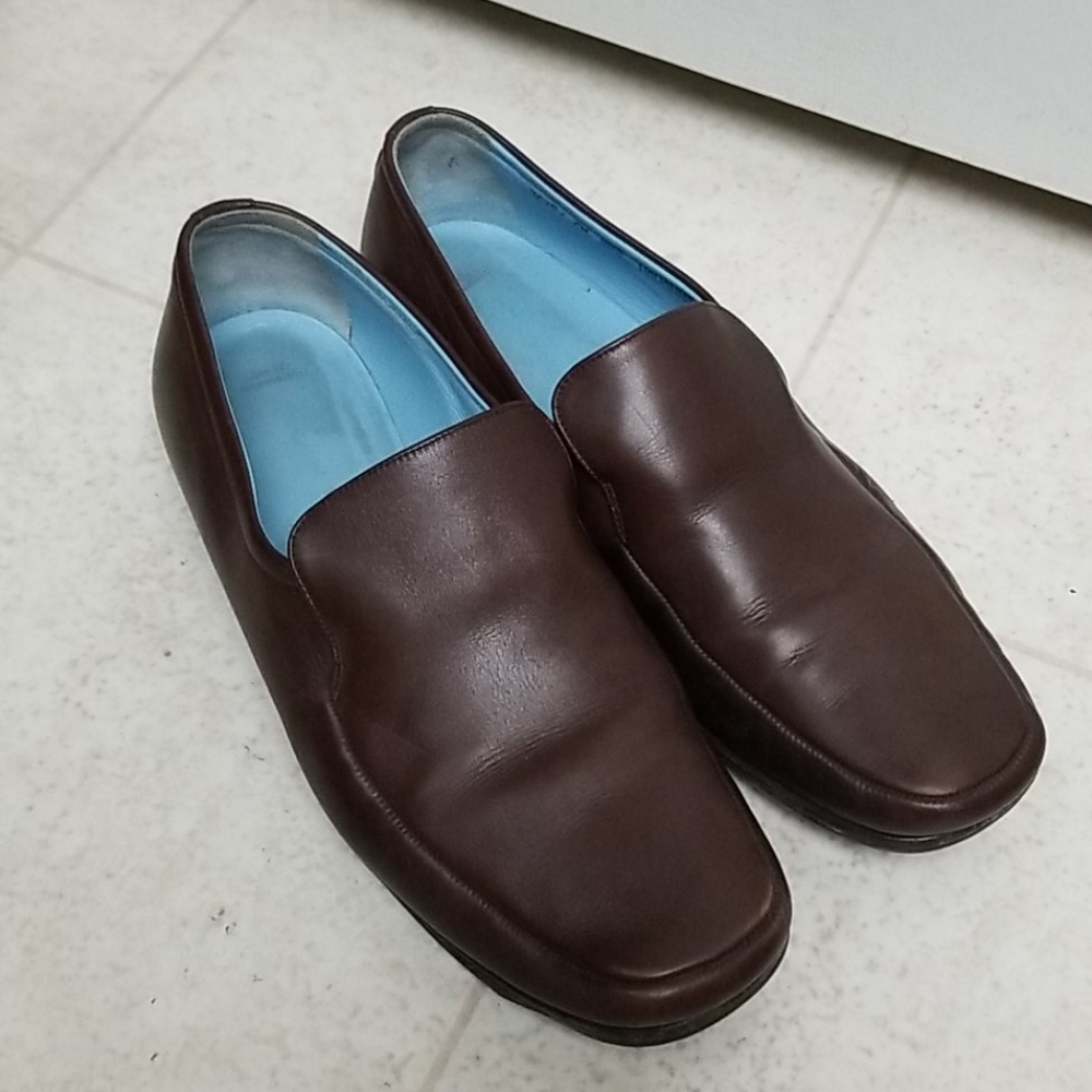 BALLY brown leather walking shoes loafers